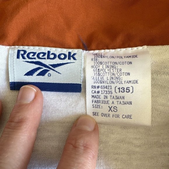 VINTAGE Reebok Track Suit Women’s XS‎ Burnt Orange Texas Lined 2 Piece Y2K Logo - Picture 2 of 16
